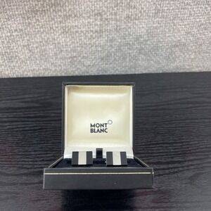 Montblanc Iconic Bar Motif Onyx Stainless Steel Cufflinks With Box Party Lux
